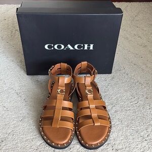 Coach Tan Leather Sandals